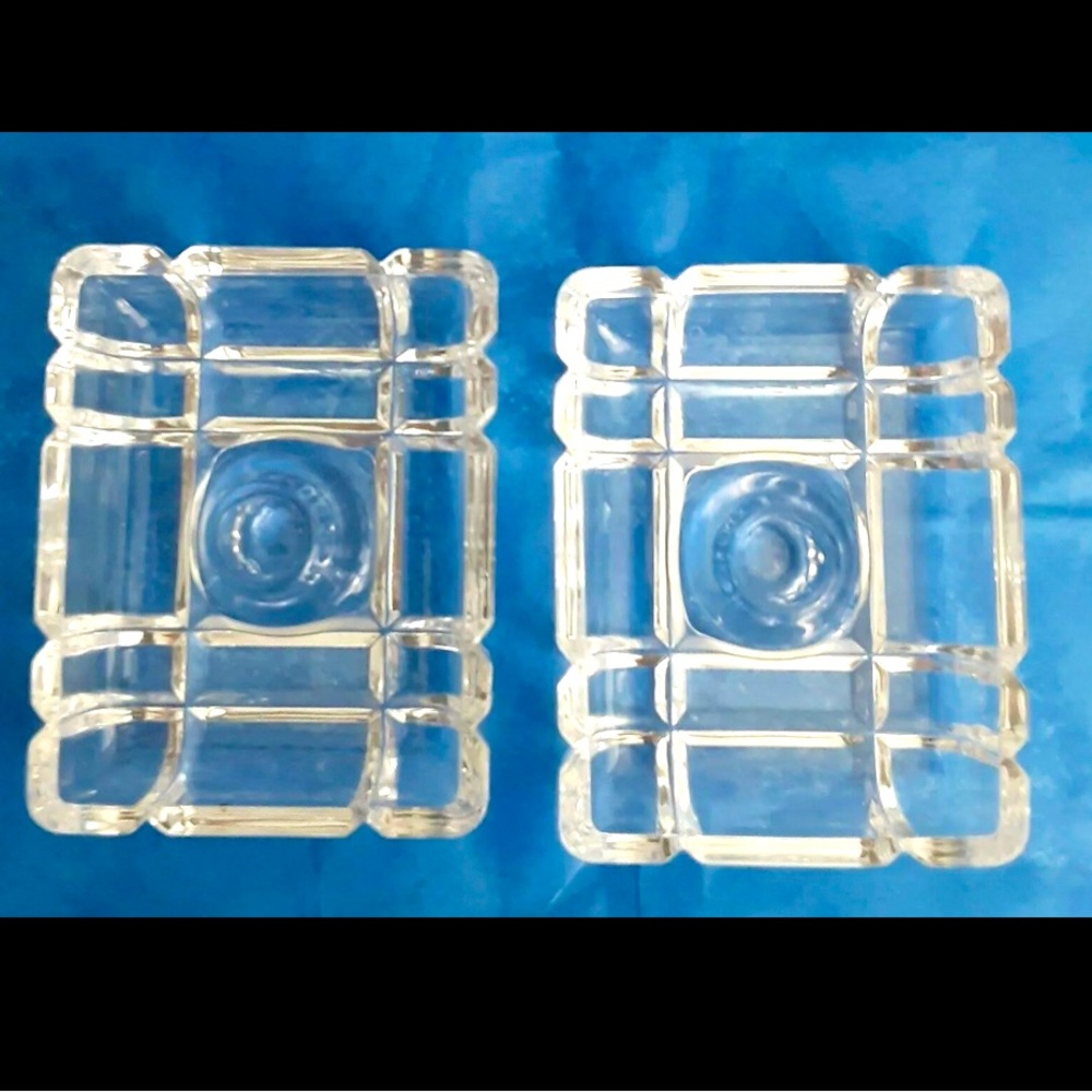 Vintage Royal Crystal Rock crystal candle holders - Set of 2.